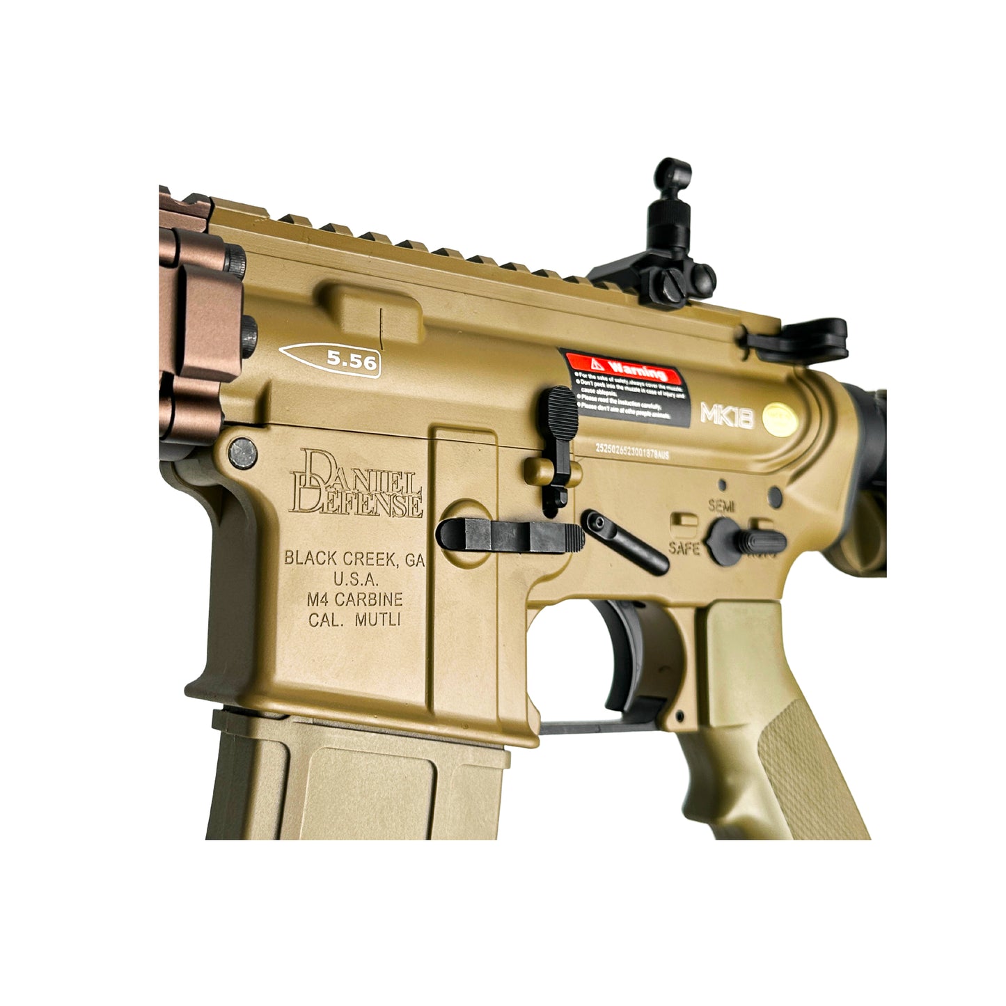 Golden Eagle MK18 GBBR TAN  MOD1 Daniel Defence Marksman MC6593MT-T Gas Blow Back Rifle - Gel Blaster