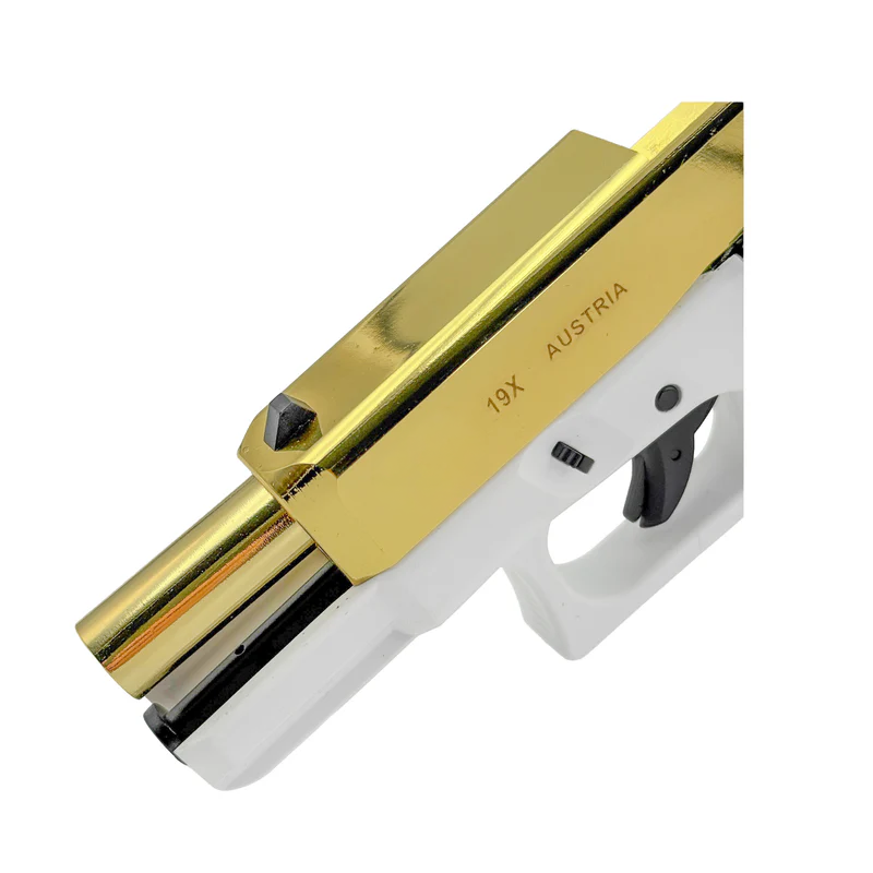 Golden Eagle G19X-Gold/ White Tactical Metal Green Gas Blowback Pistol - Gel Blaster
