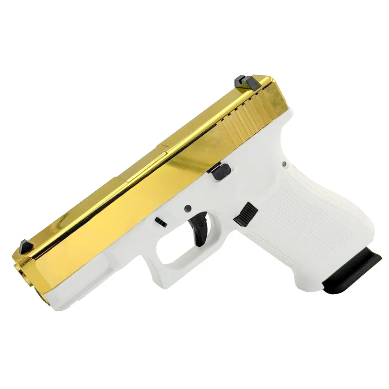 Golden Eagle G19X-Gold/ White Tactical Metal Green Gas Blowback Pistol - Gel Blaster