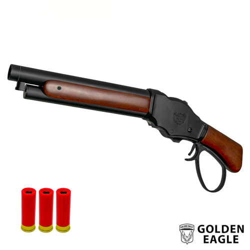 Golden Eagle Real Wood 8701W Lever Action Shotgun - Gel Blaster - Experience the pinnacle of craftsmanship and performance with the Golden Eagle Real Wood Lever Action Shotgun.
