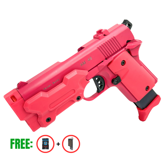 Double Bell Exclusive AM.45 Vorpal Bunny 1911 Green Gas Pistol - Pink