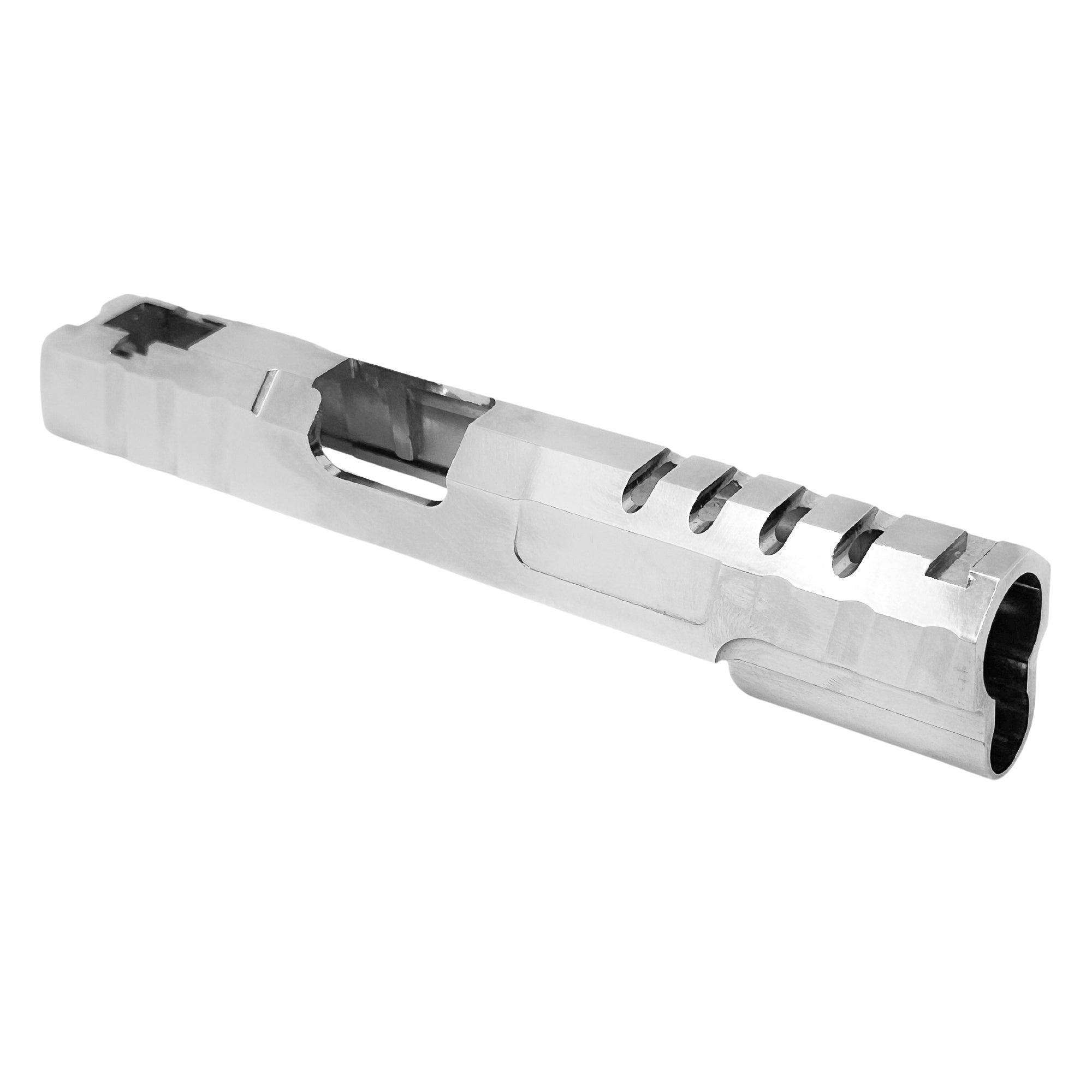 Chrome Aluminium 5.1 Skele Hi-Capa Slide - The Chrome Aluminium Skele Slide is a sleek and lightweight upgrade for your Hicapa.