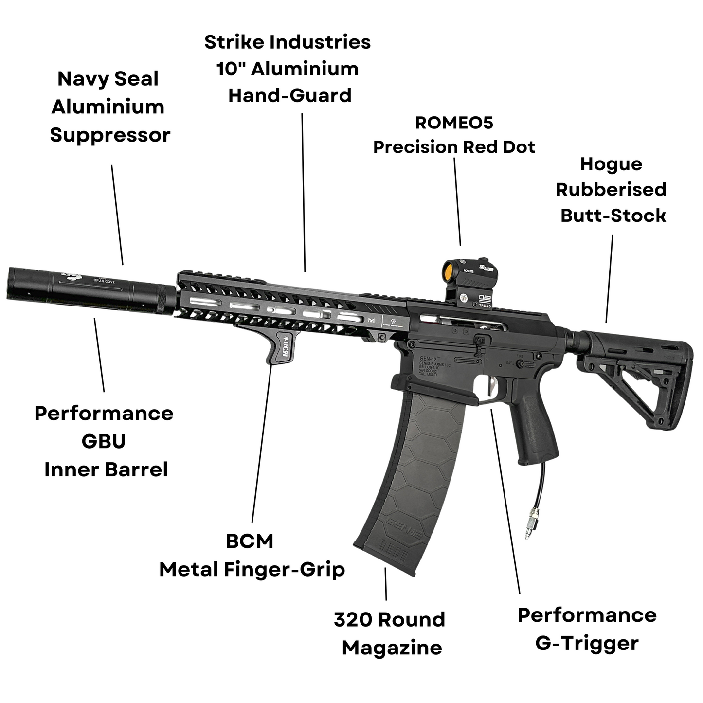 "Dracary's Nightmare" HPA Comp GBU Custom - Gel Blaster (Metal)