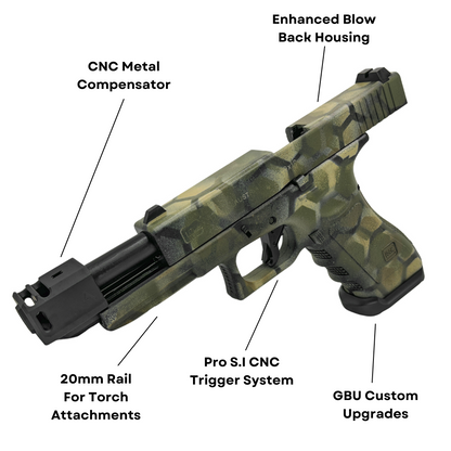 "Hex Attack" G-Series Competition Custom Pistol - Gel Blaster (Metal)