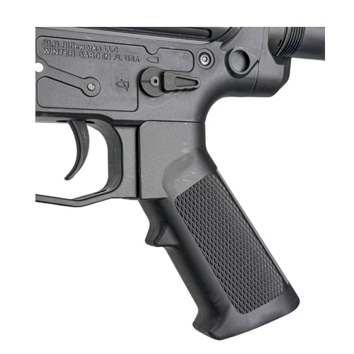 Black SLR V2 CTR - Gel Blaster (2026 Edition) - It comes loaded with incredible features like a mag prime function, fully modifiable gearbox, multiple attachments, and an impressive shooting power of over 270 FPS.