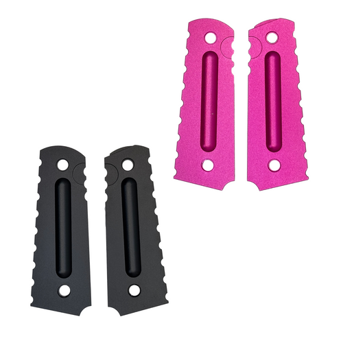 Universal 1911 Metal Side Grips - Adds weight and aggression to the look of your blaster.