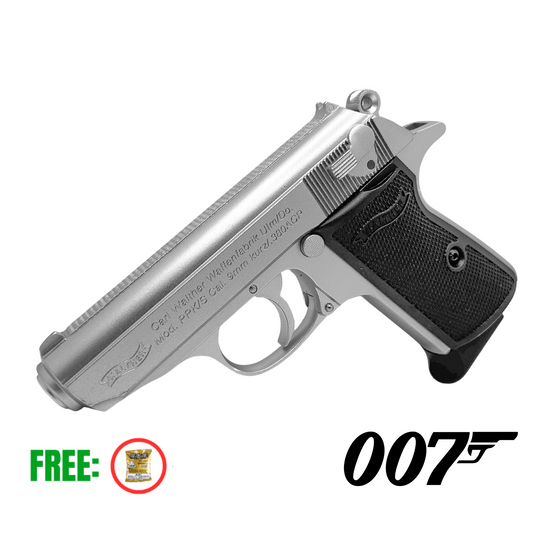 Silver 007 PPK Metal Manual Pistol - Gel Blaster