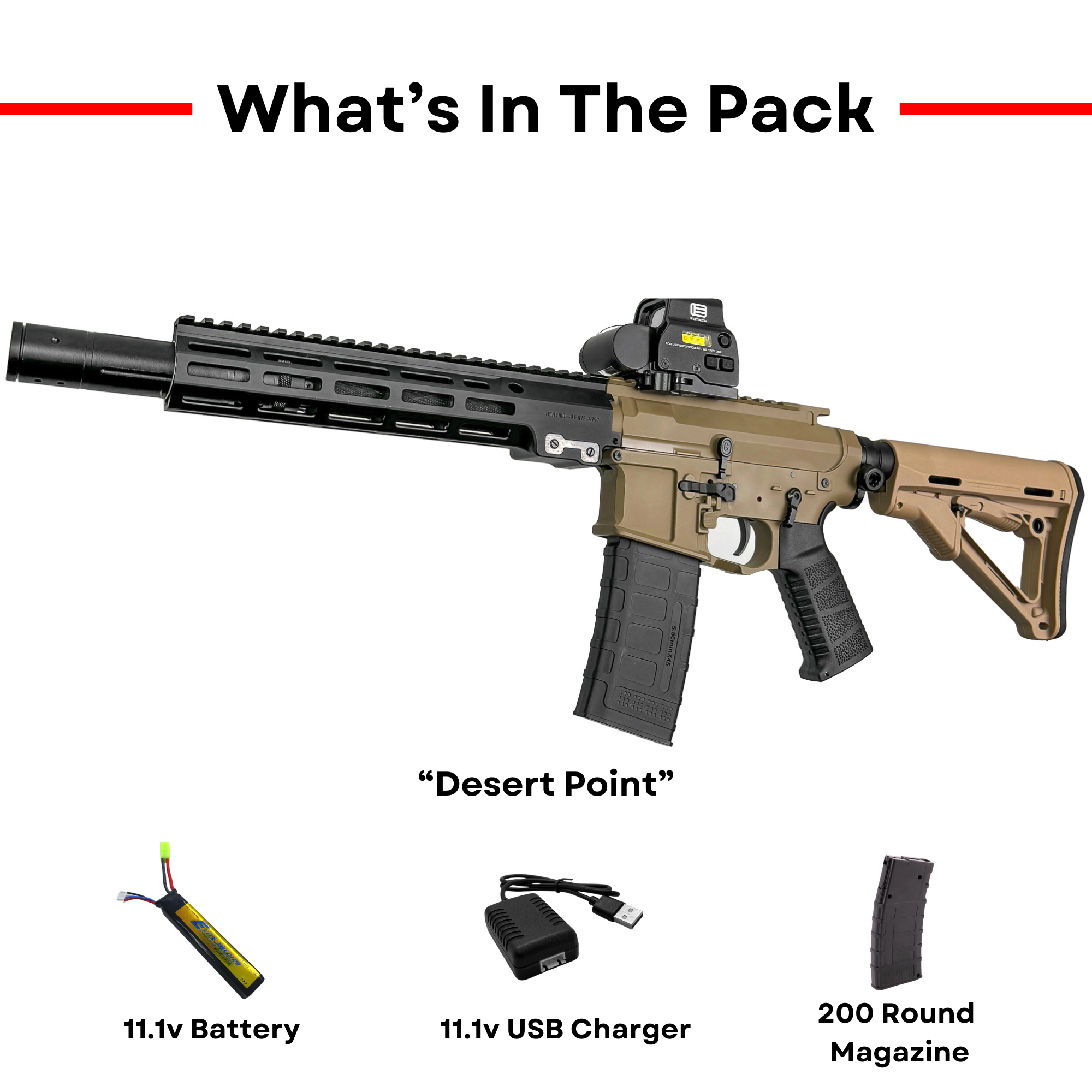 "Desert Point" Comp Stage 4 GBU Custom - Gel Blaster
