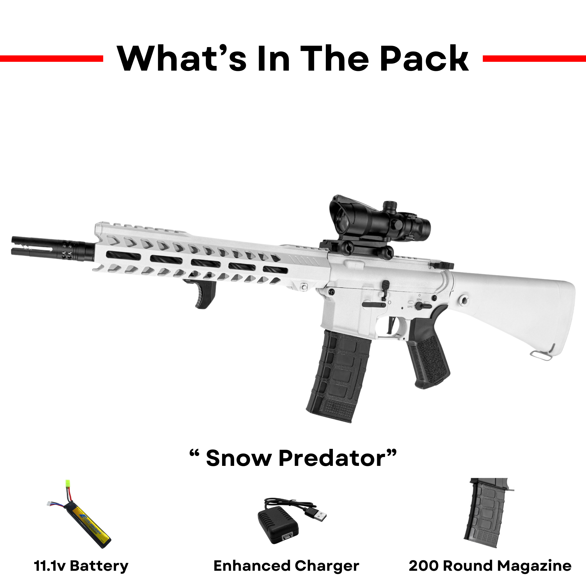 "Snow Predator" GBU Custom - Gel Blaster