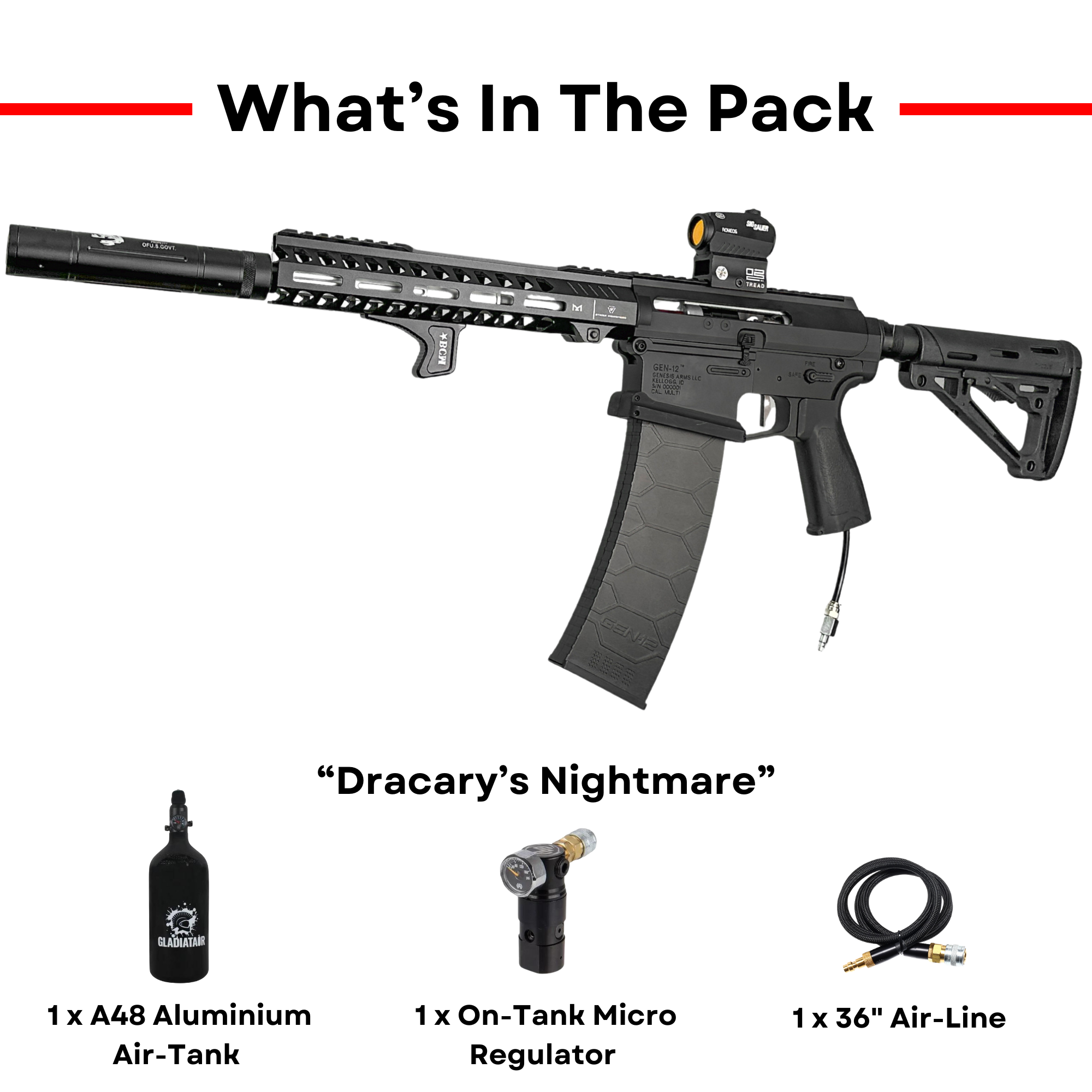 "Dracary's Nightmare" HPA Comp GBU Custom - Gel Blaster (Metal)