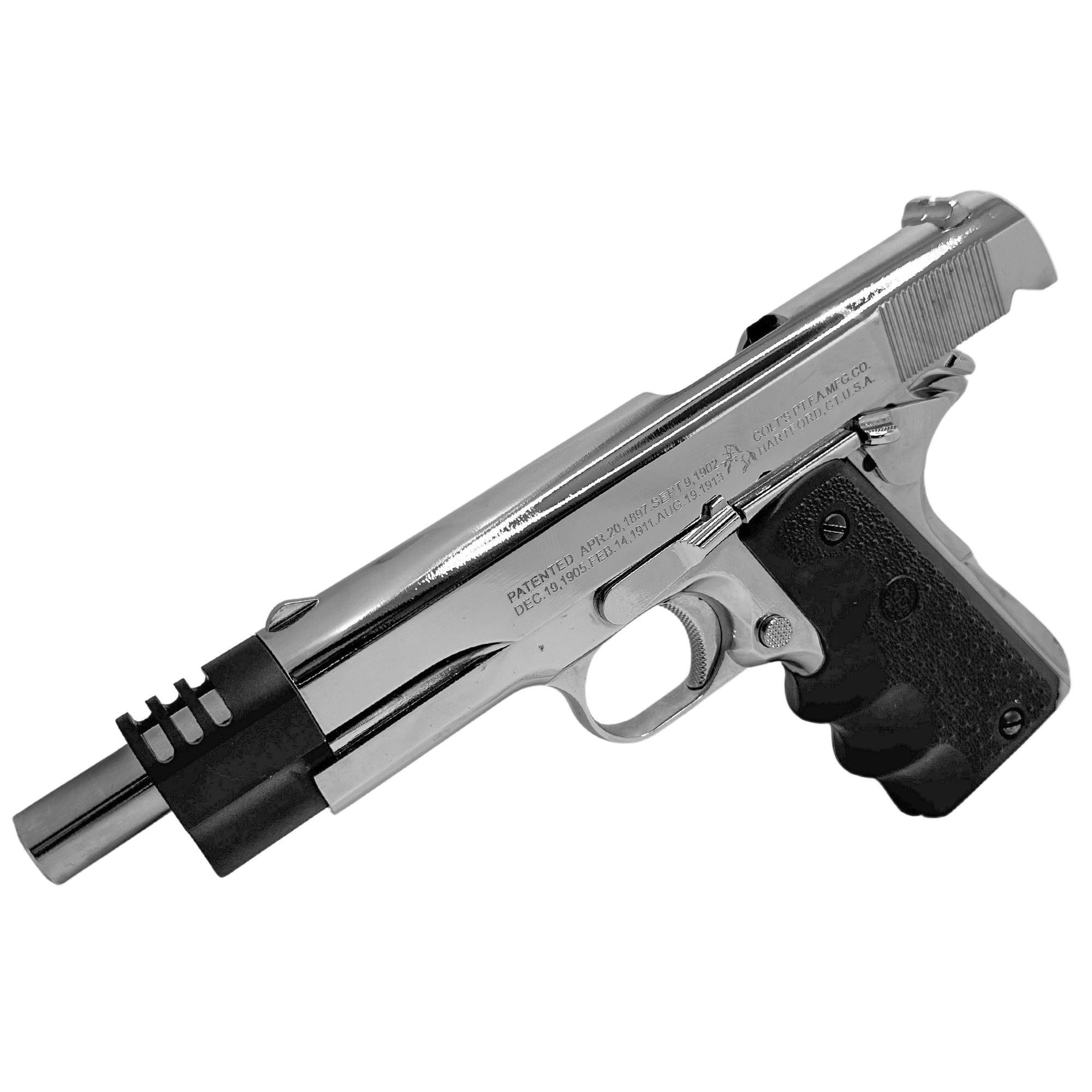 "Twisted Fate" Competition Licensed Gas Custom 1911 - Gel Blaster (Metal) - With real steel pistol grips, an extended compensator, intricate engravings, and lethal performance, it's the ultimate choice for those who demand nothing but the best.
