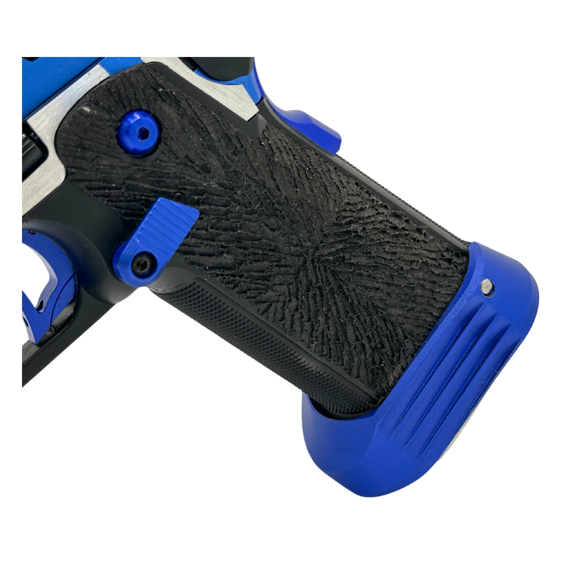 "Blue Magic" 5.1 Competition Custom Hi-Capa - Gel Blaster (Metal) - Key Features - "Blue Magic" Custom Pistol - Solid shooting power and realistic functionality - Aluminium Construction for lightweight competition gameplay - 30+ Meters shooting distance - Enhanced Performance with GBU custom modifications for the ultimate experience.