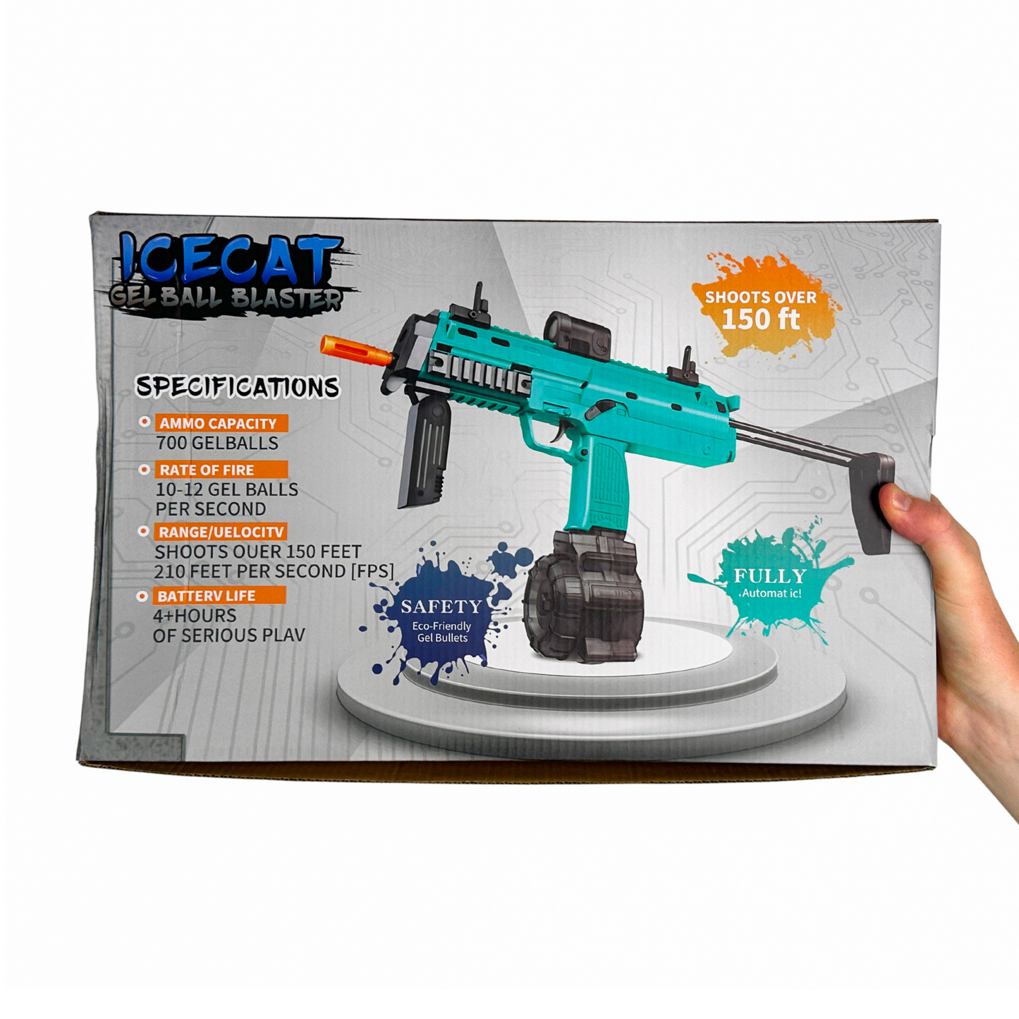 (Blue) ICECAT HK-MP7 Electric SMG  - Gel Blaster
