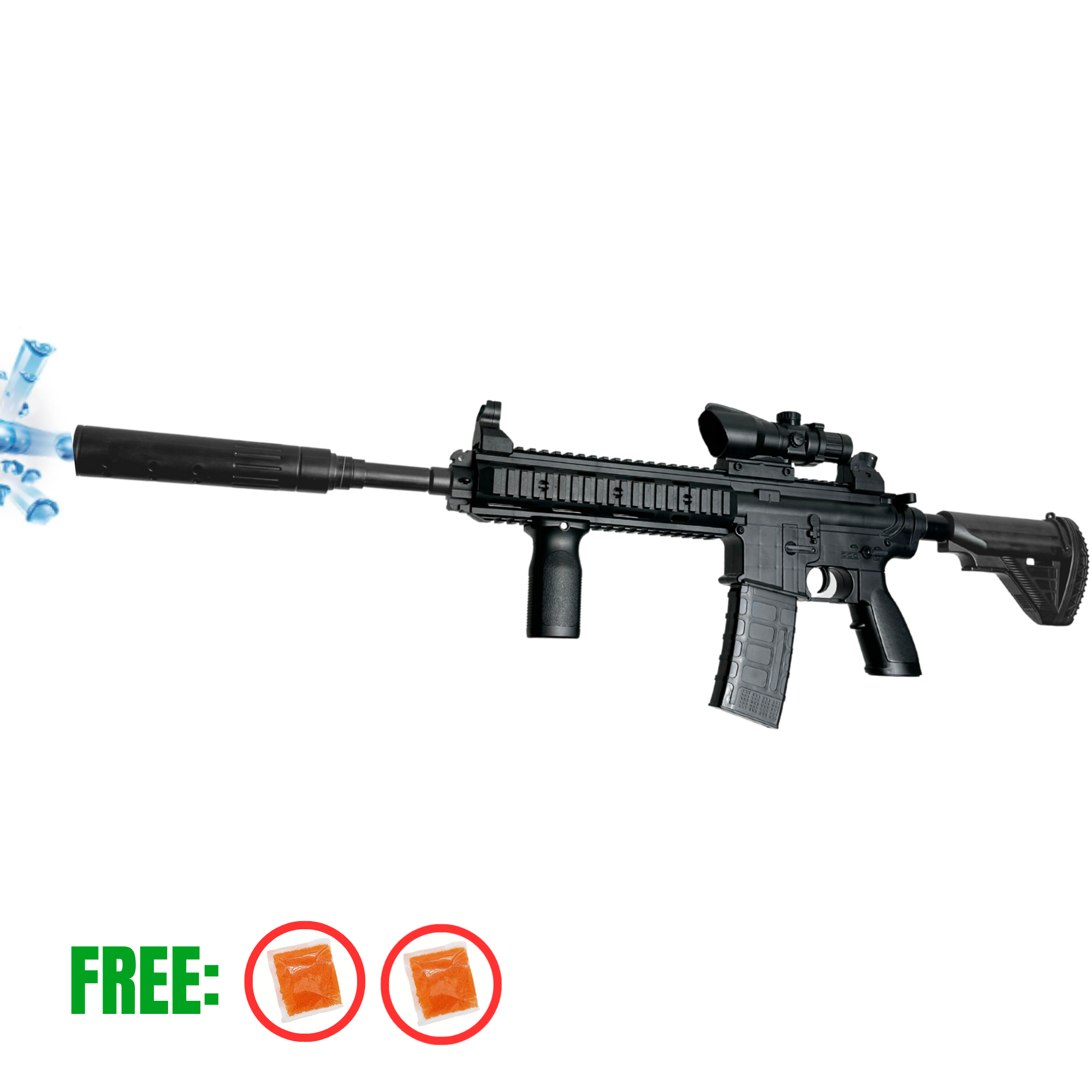 Kids HK416D Rifle - Gel Blaster (BLACK) - Introducing the Kids HK416D Gel Blaster - the ultimate weapon for gel blasting enthusiasts!