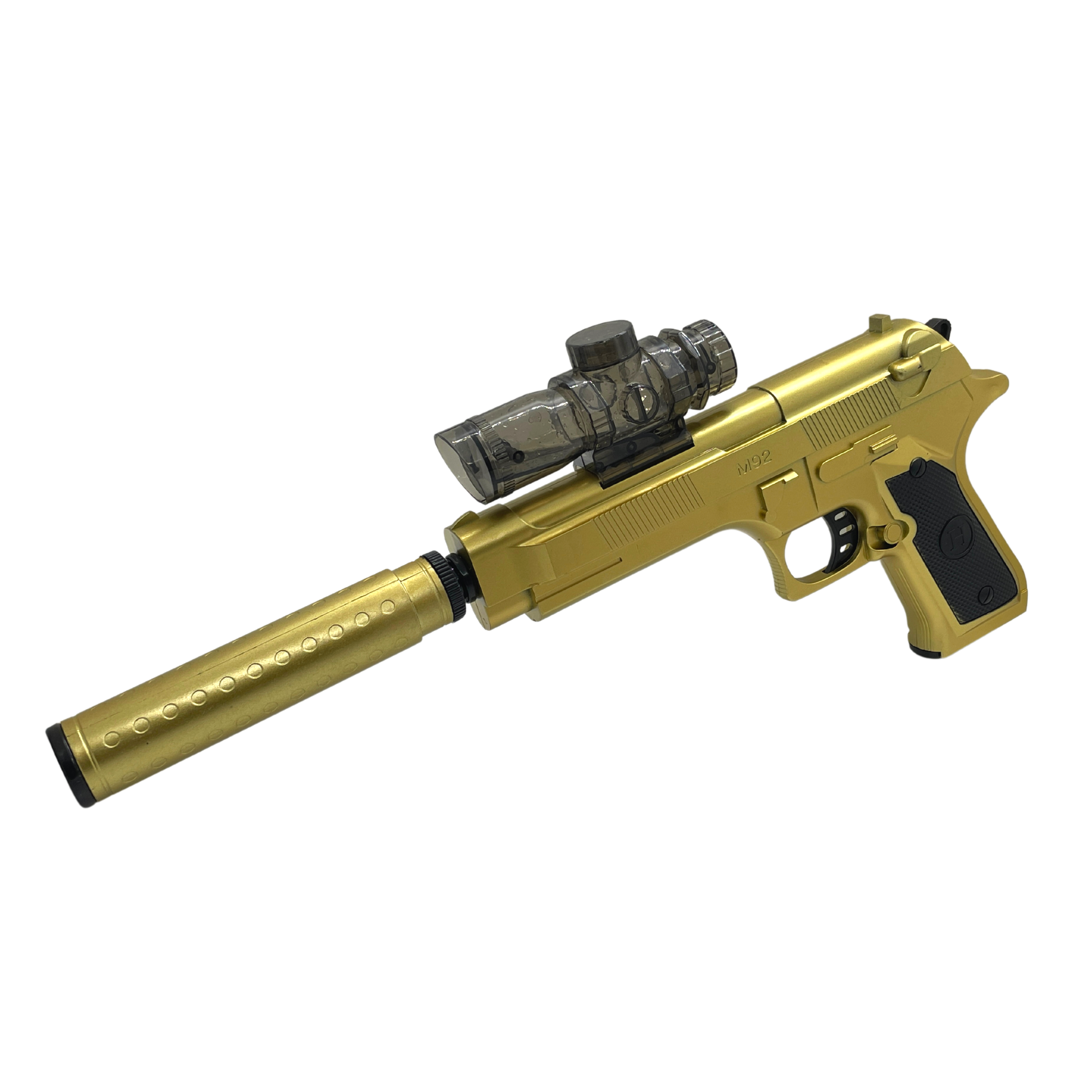 PROP Golden Electric Beretta - Gel Blaster - Please be informed that this product is offered as a Semi-functional prop, primarily intended for use as spare parts or for modeling purposes.
