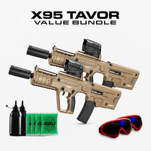Tan X95 Tavor Gel Blaster Bundle  With Light-Up Tracer Unit