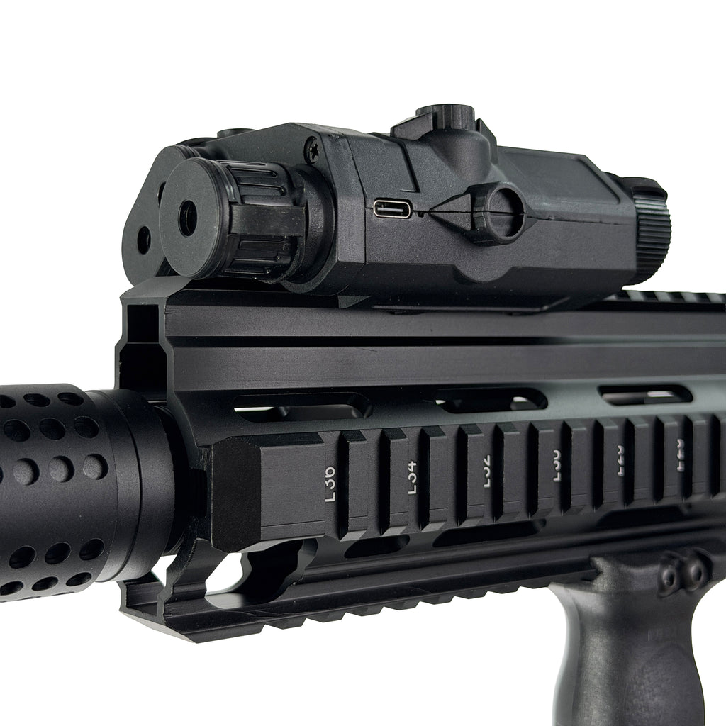 HK416 Tactical Stage 2 GBU Custom  Gel Blaster - Blaster Features Alloy 7.4mm Inner Barrel GBU Custom Predator Hop-Up Honey Comb Suppressor 11.1v Performance Battery 10" Quad Rail Hand Guard CTR Nylon Buttstock 552 Holographic HK416 Style Polymer Pistol Grip SLR Outer Barrel Metal V2 Trigger Green O ring M110 SHS Upgraded Spring Firing Power 300+ Feet Per Second (FPS) Package Includes 1 x "HK416 Tactical" Custom Blaster1 x 11.1v Battery1 x USB Enhanced Charger1 x Double Bell M4 Magazine