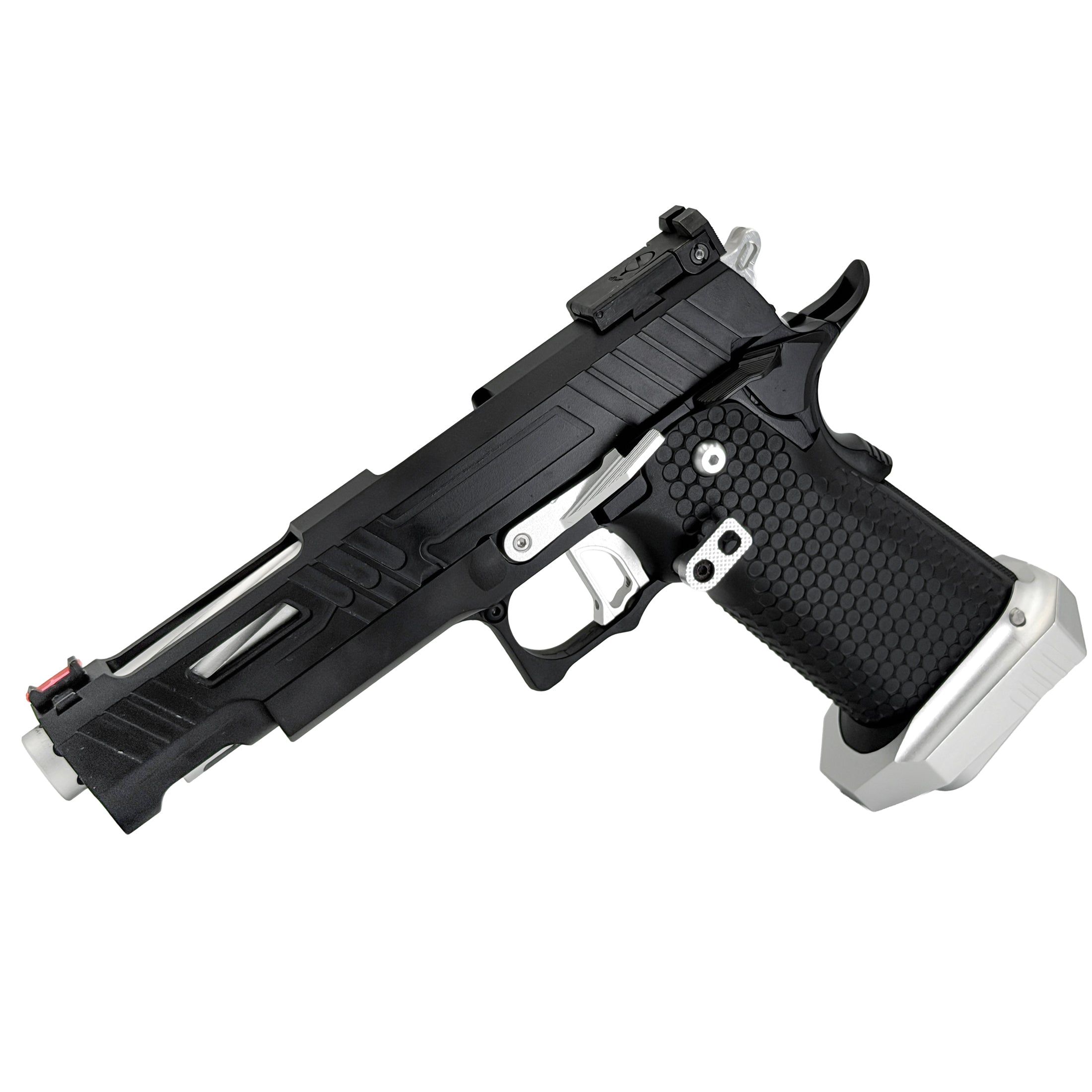 Phantom Edge Hi Capa GBU Custom  Gel Blaster - Phantom Edge Hi Capa GBU Custom  Gel Blaster combines sleek matte black styling with sharp silver accents for a clean competition look.