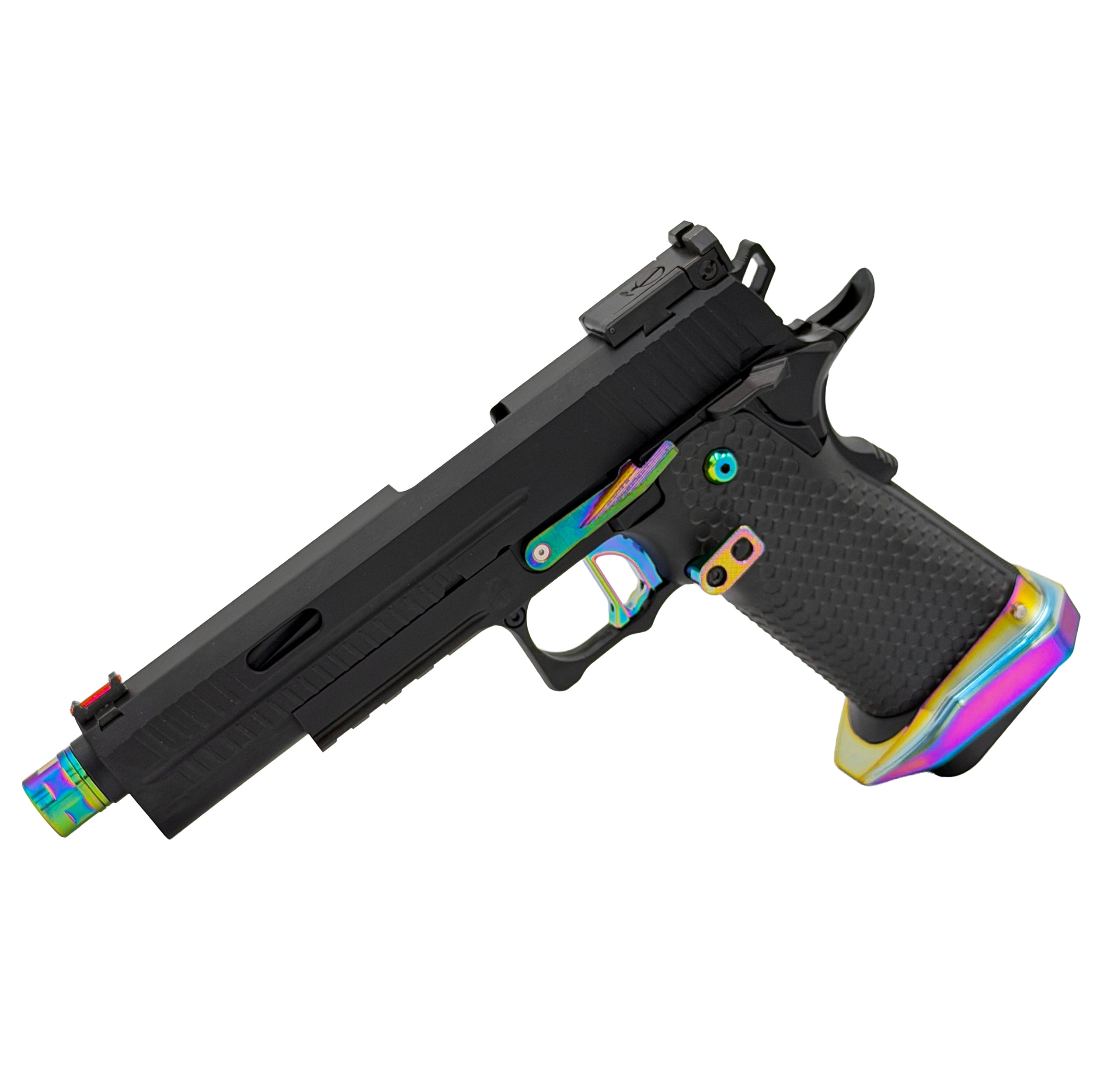 Prism Phantom Hi Capa GBU Custom  Gel Blaster - Prism Phantom Hi Capa GBU Custom  Gel Blaster blends a stealth matte black finish with striking oil slick accents for a bold competition look.
