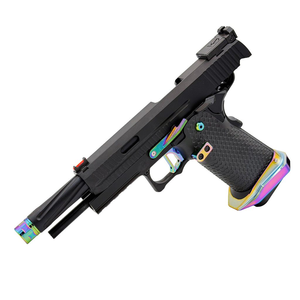 Prism Phantom Hi Capa GBU Custom  Gel Blaster - Tuned for fast cycling, crisp recoil and lightning quick reloads, this custom sidearm delivers smooth control, sharp response and standout performance on the field.