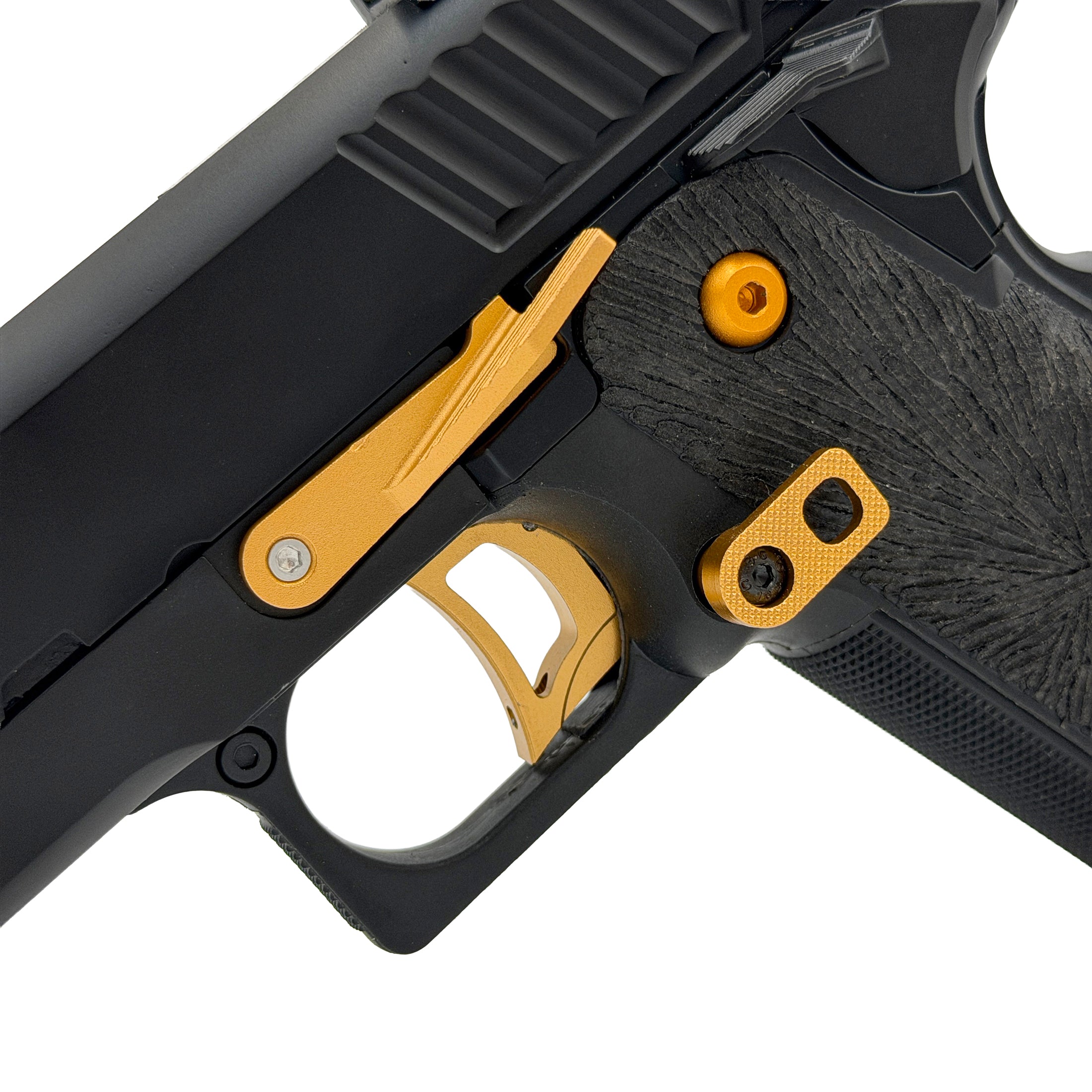 Golden Phantom Hi Capa GBU Custom  Gel Blaster - Key Features - "Golden Phantom" Custom Pistol - Top Tier Custom Components - 30+ Meters shooting distance - Enhanced Performance with custom modifications for the ultimate experience