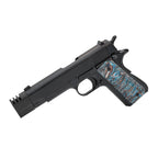 Tidal Phantom 1911 GBU Custom  Gel Blaster - The Tidal Phantom 1911 GBU Custom  Gel Blaster features a stealth matte black finish paired with unique ocean swirl grips for a bold, premium look.