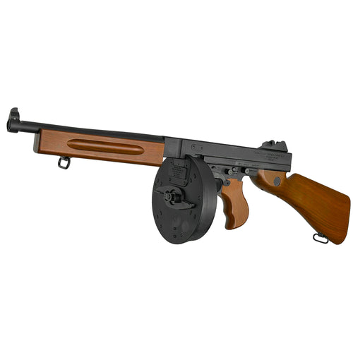 M1A1 Thompson (Tommy Gun) Submachine Rifle - Gel Blaster (Drum Mag Edition) - Introducing the brand new Hanke M1A1 Thompson (Tommy Gun) Rifle (Drum Magazine Edition) A stunning platform loaded with metal components for a truly realistic weight and performance.