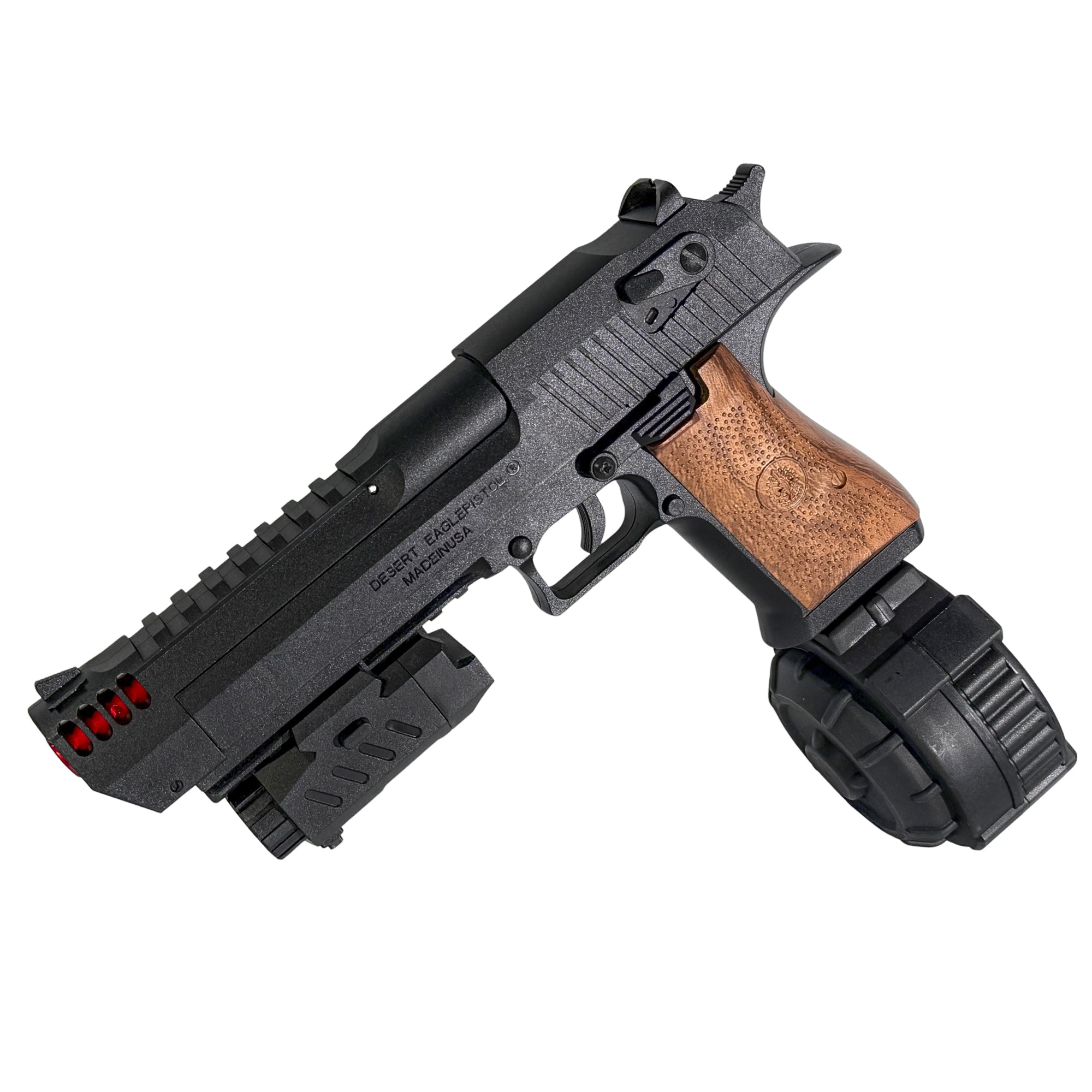 Black Desert Eagle Drum Mag Electric Blow Back Pistol - Gel Blaster