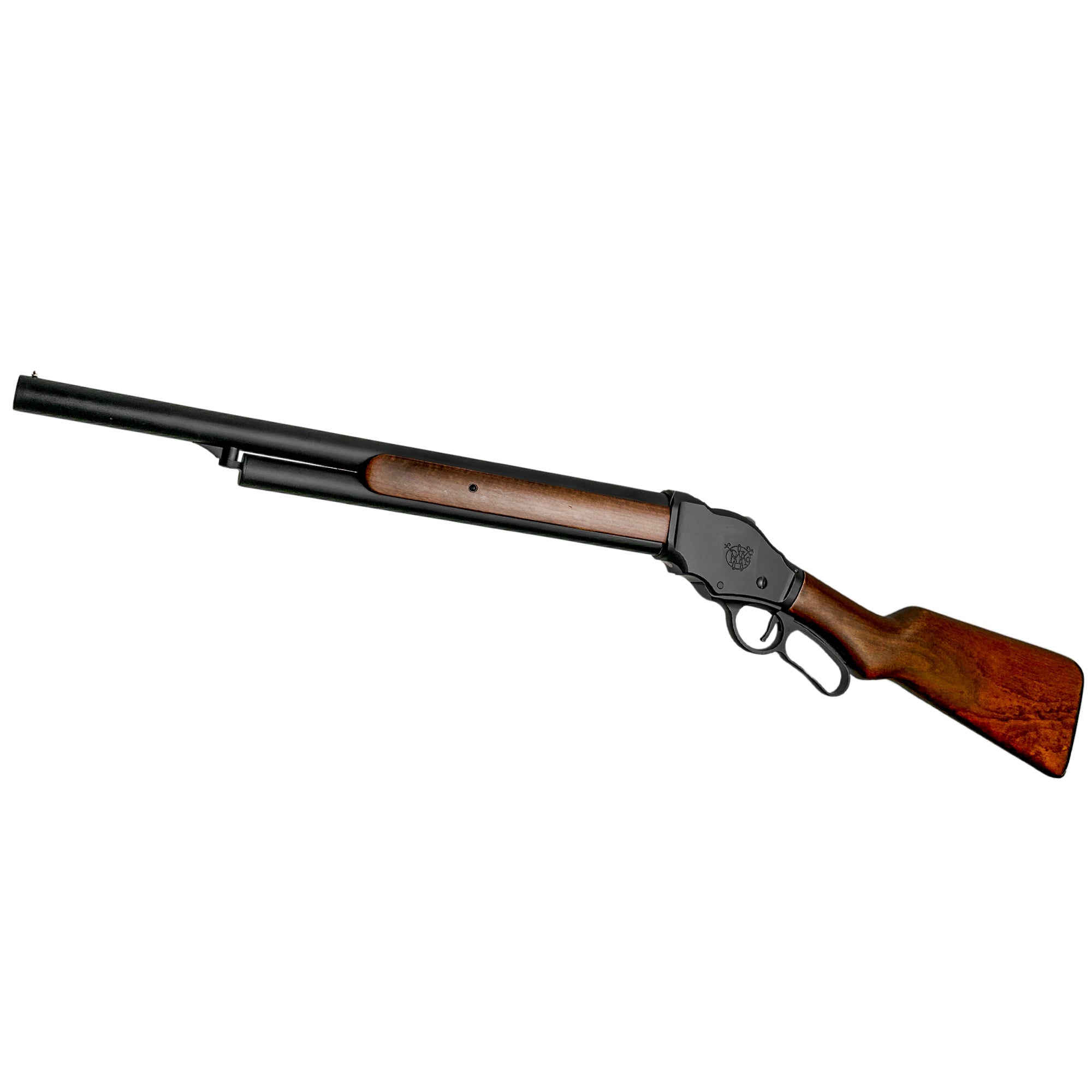 GOLDEN EAGLE Real Wood 1887 Lever Action Shotgun - Gel Blaster - Specifications Full Metal & Real Wood Construction Black/ Wood Colour Scheme Green Gas Powered Lever Action Full Metal Internals & Firing Pins Realistic Weight and Firing Action Firing Power 350+ Feet Per Second (FPS In the Package 1 x Real Wood Green Gas Shotgun 5 x Metal/ Nylon High Velocity Shells Video Showcase
