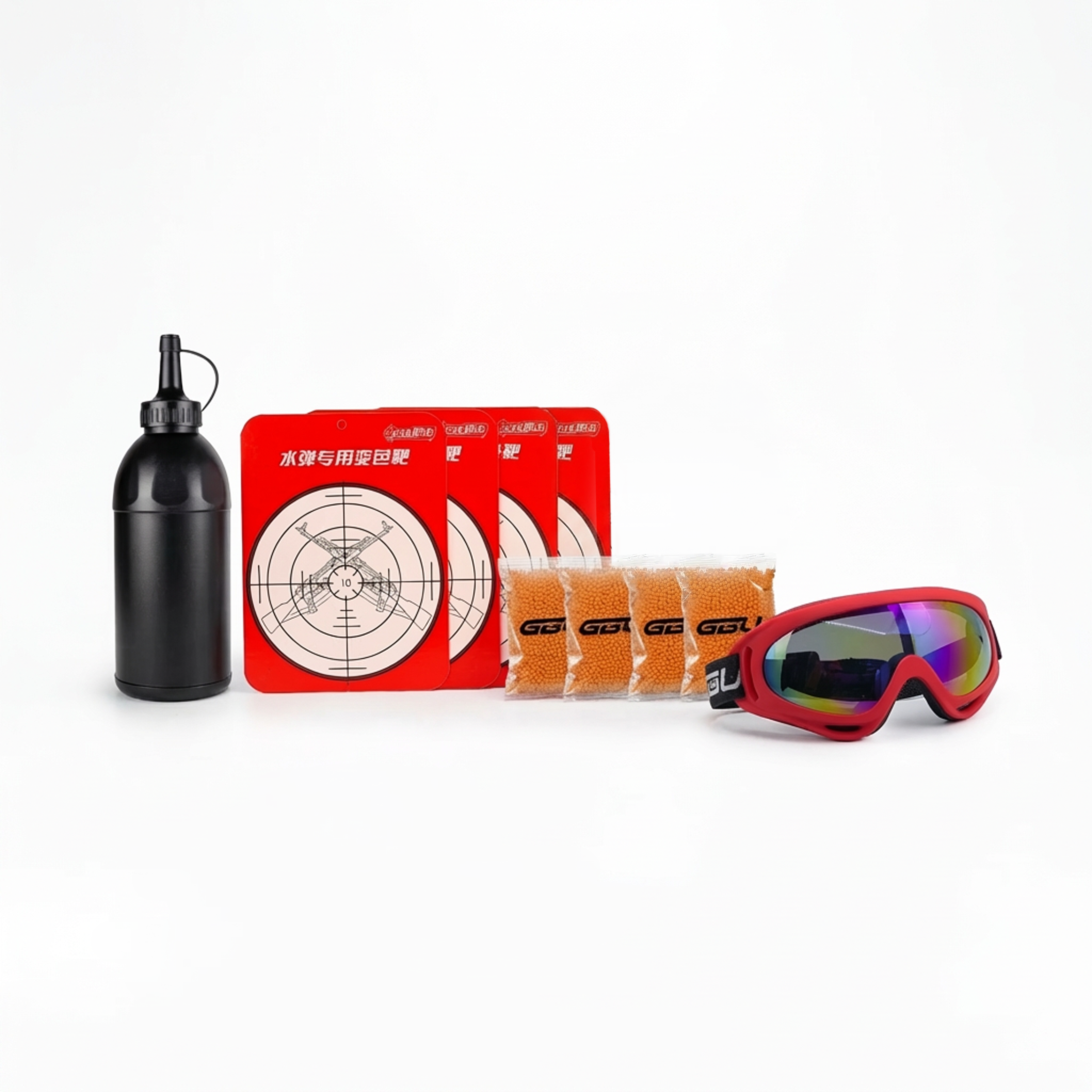 BACKYARD BUNDLE - 1x Goggles4 x Targets4 x Gels (colour will vary)1x Speed Loader