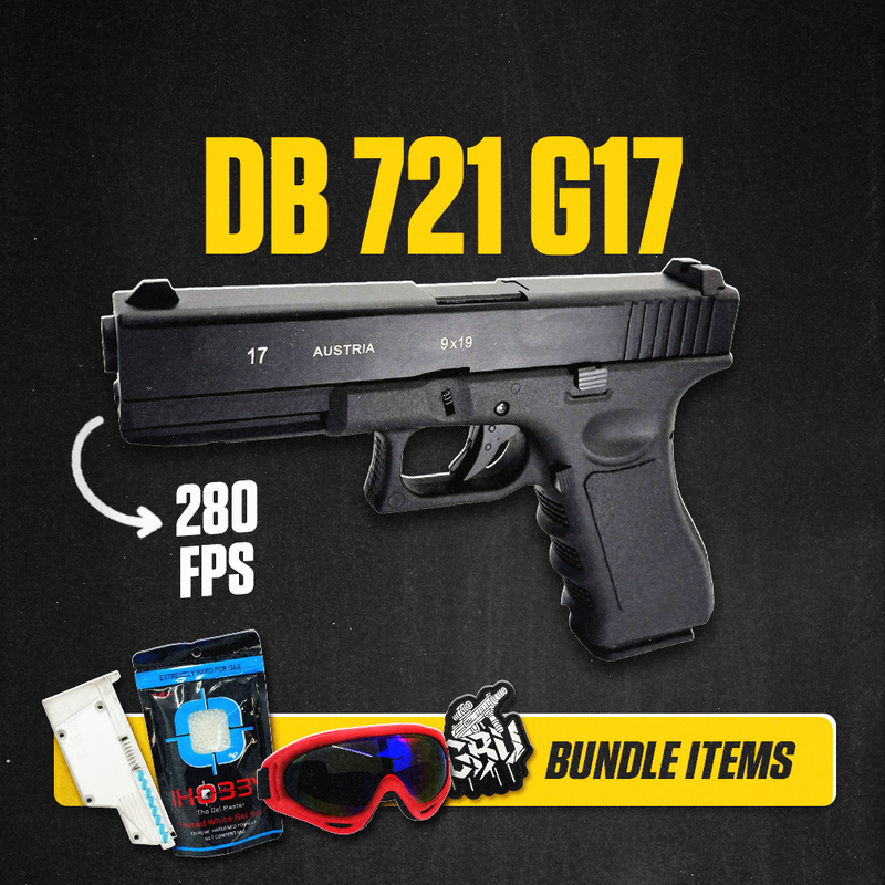 Double Bell 721 G17 Metal Green Gas Blowback Pistol - Gel Blaster