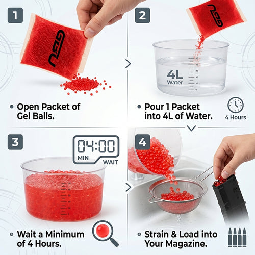 10,000 Starter Red Rocket Gel Balls - These packets have 10,000 gels inside!