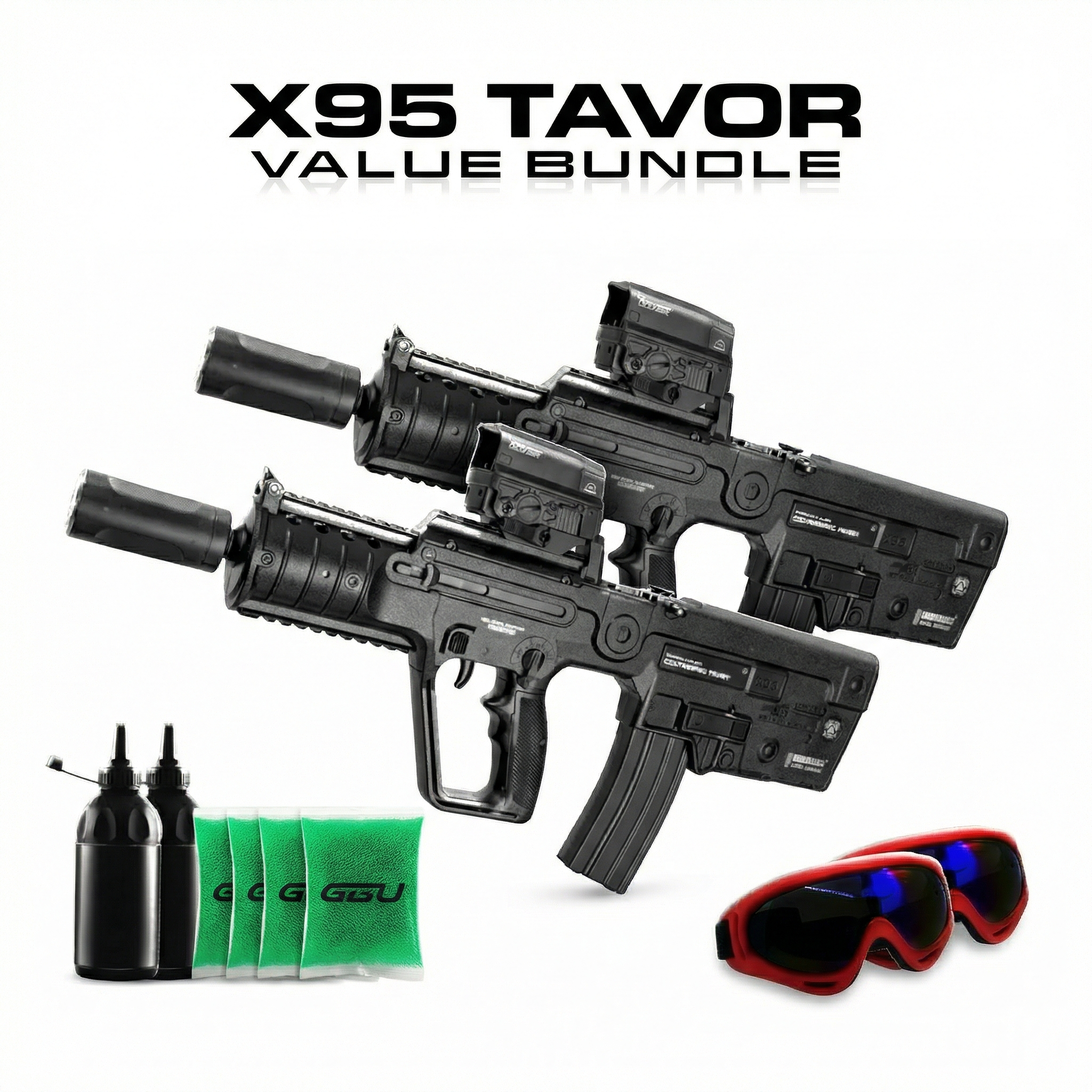 X95 Tavor Gel Blaster Bundle  With Light-Up Tracer Unit