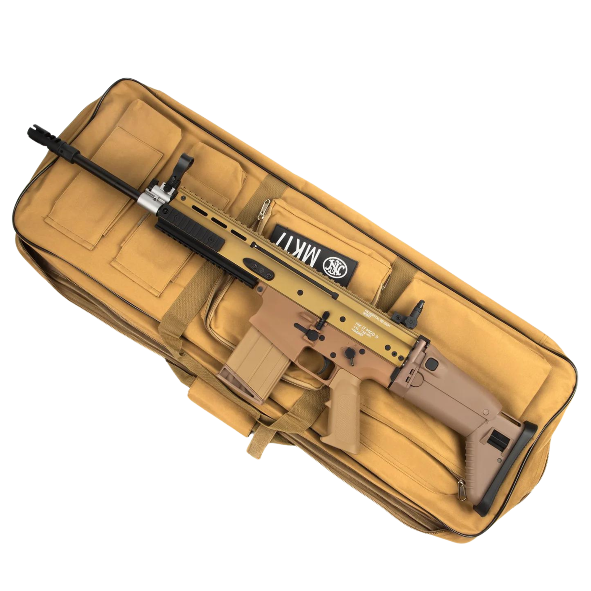 FN Scar-H MK17 Rifle - Gel Blaster - Built with durable nylon and metal construction, this blaster offers a firing range of up to 25 meters and a muzzle velocity of 260 fps.