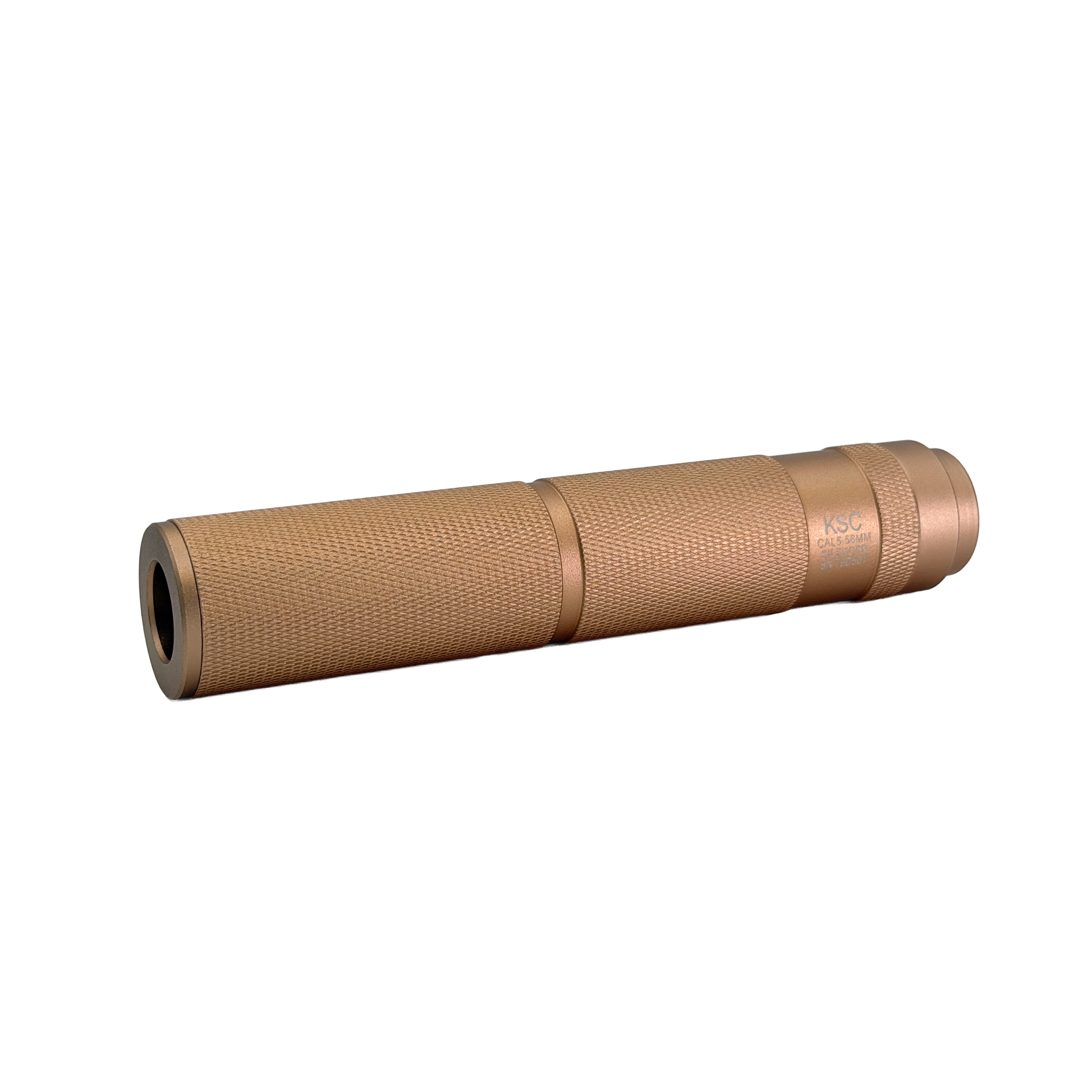 KSC Suppressor - front view - Sleek 14mm reverse thread suppressor that adds a tactical look and subtle sound dampening to your build.