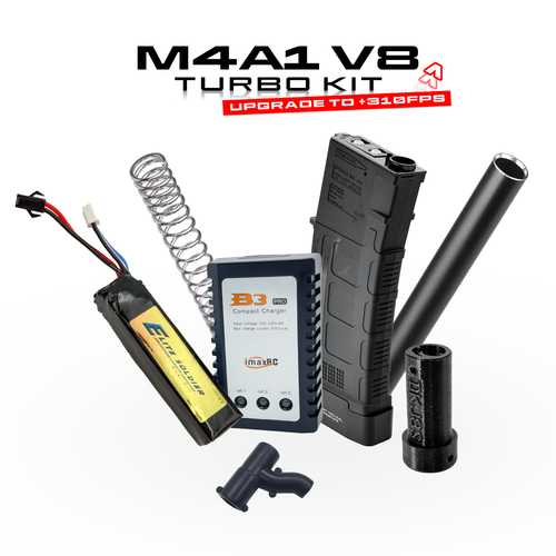 M4A1 2026 V8 Turbo Kit - The M4A1 V8 Turbo Kit is a groundbreaking upgrade for your M4A1 V8 gel blaster, boosting performance to an impressive 310+ FPS with accuracy up to 20 meters.