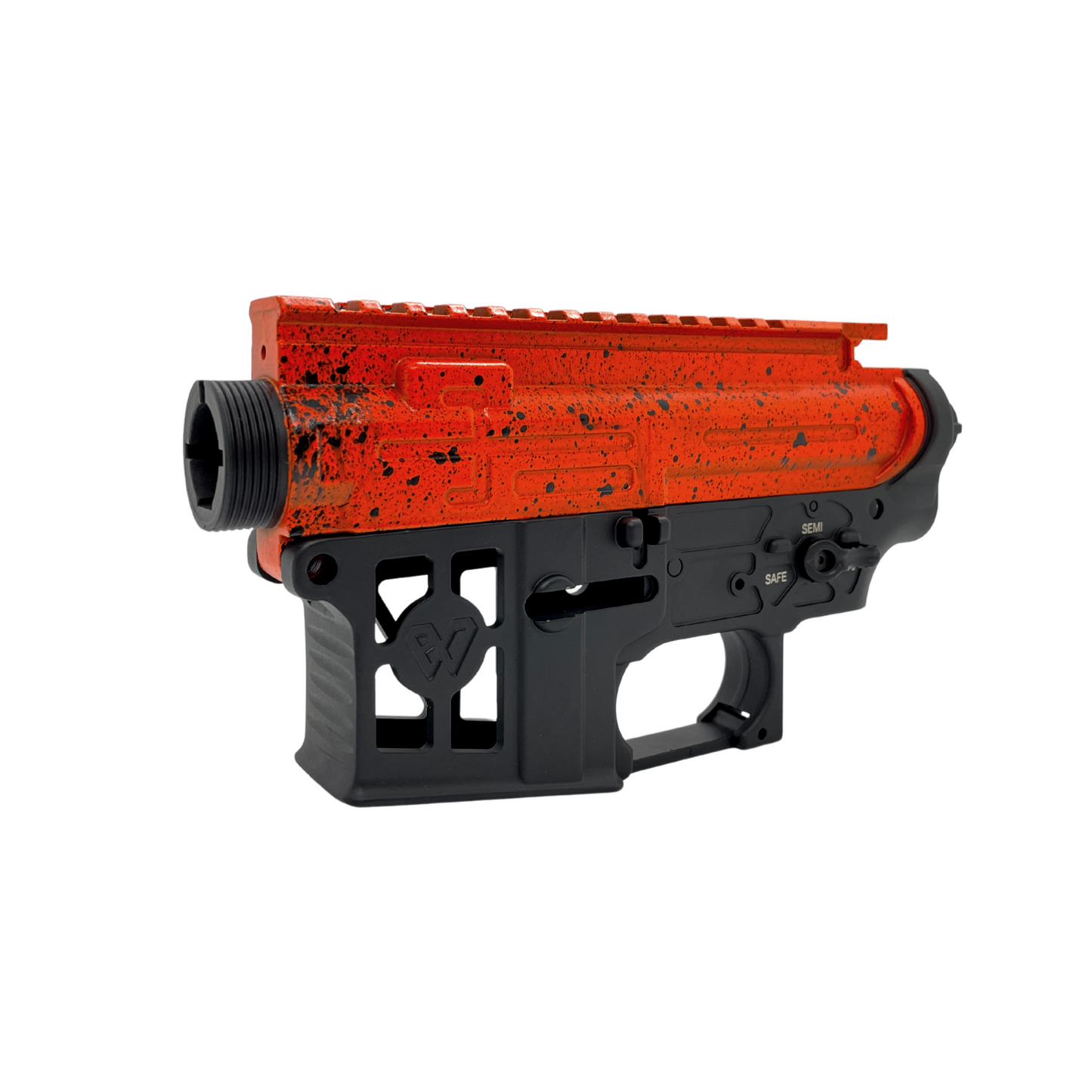 Custom Orange Splat Alloy CNC V2 Receiver for Gel Blaster
