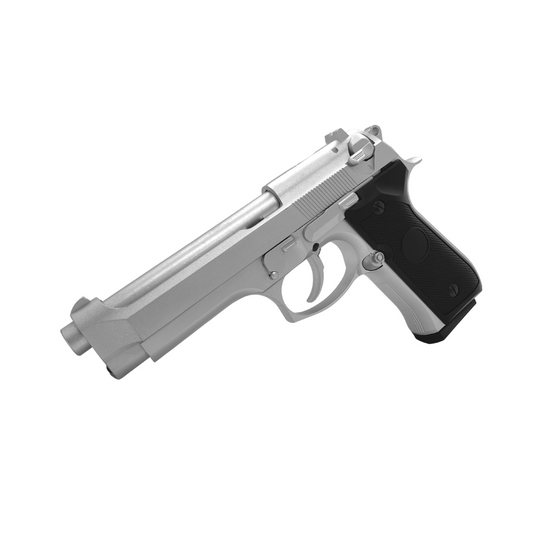 Silver NWELL Beretta M92 Metal  Green Gas Blowback Pistol - Gel Blaster