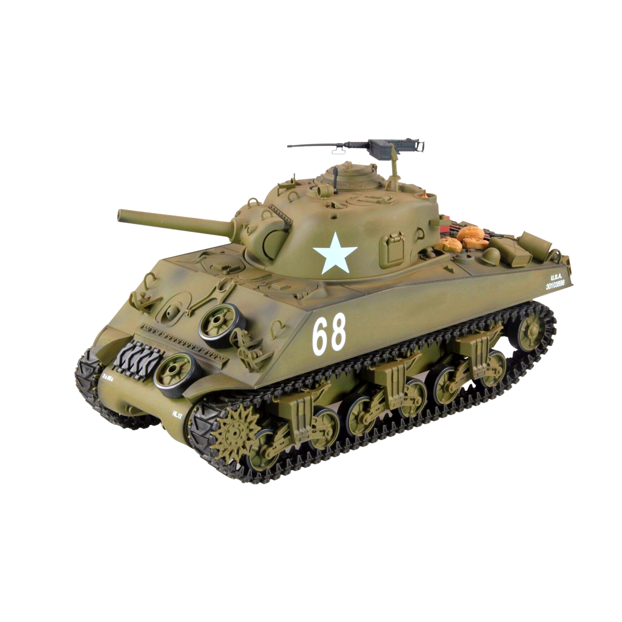 Sherman USA M4A3 RC Tank 2.4Ghz 1/16 (3898-1PRO) - If you are looking for a good tank that shoots and has realistic functions then look no further.