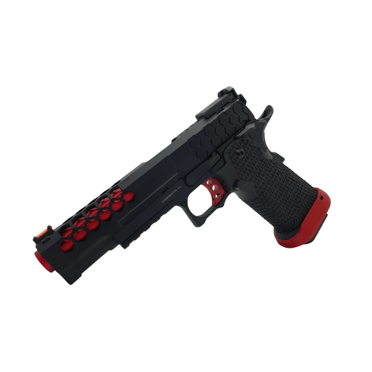 Custom Black and Red G/E G3399 Hi-Capa Gas Pistol - Gel Blaster