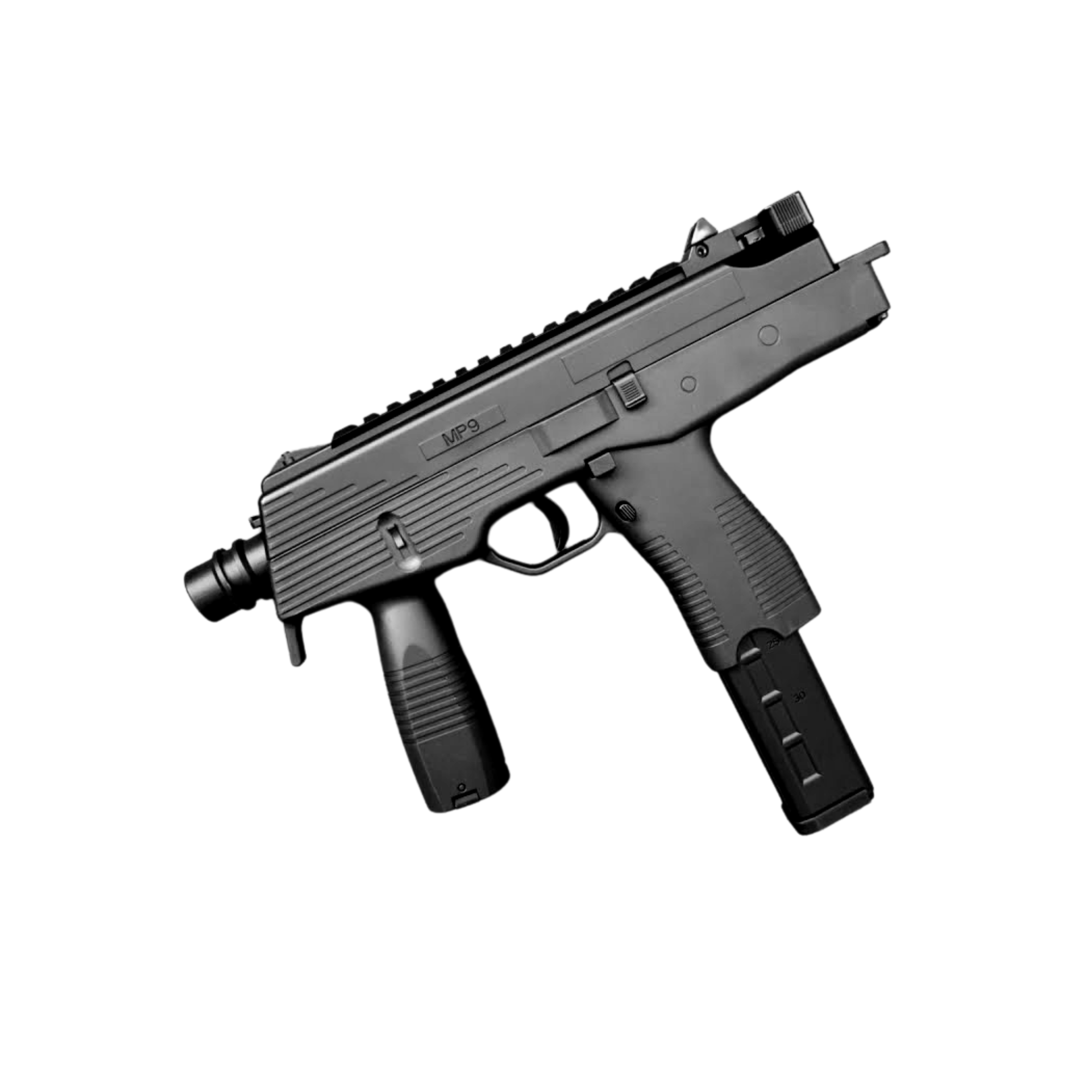 LH MP9 - Gel Blaster - With a full nylon construction and a 3 way selector with safe, semi & full auto makes this little SMG a perfect starter blaster.Sporting a full black body kit which you can change out at any time to change the whole look of this blaster is a great way to switch between realistic and toy looking.Running a v6 style polymer gearbox, 100 round magazine and a foldable stock you will have endless hours of fun and tactical gameplay weather at home or out on the playing field.