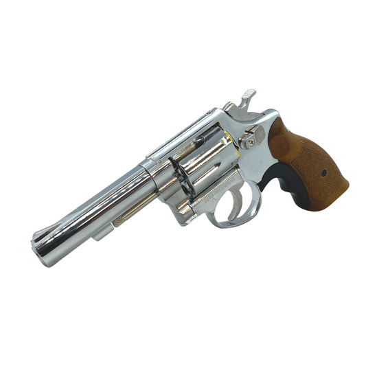 Double Bell Stubby M10 Chrome Green Gas Revolver - Gel Blaster