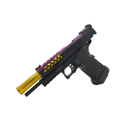 Pink Stripe Custom Painted G/E G3399 Hi-Capa Hex  Green Gas Pistol - Gel Blaster