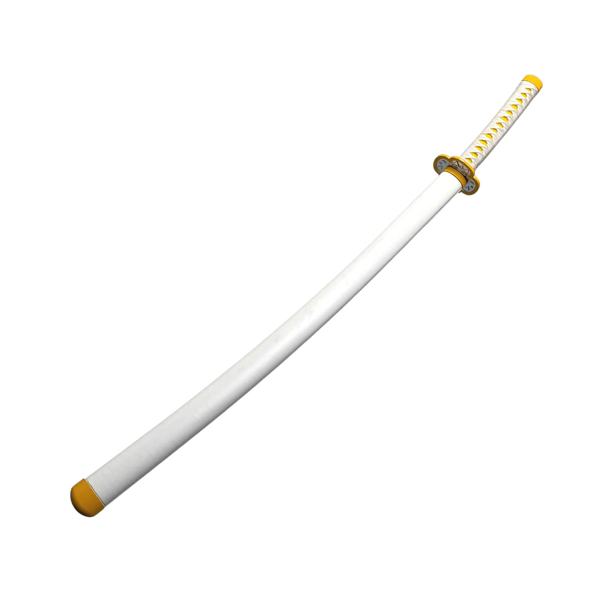 DEMON SLAYER - ZENITSU AGATSUMA'S NICHIRIN SWORD - Made of a beautiful Stainless Steel blade paired with an aggressive lightening blade design.Featuring a high quality grip and finger guard and a perfect balance to allow you to practice and master your inner Samurai.