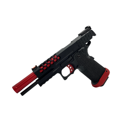 Custom Black and Red G/E G3399 Hi-Capa Gas Pistol - Gel Blaster