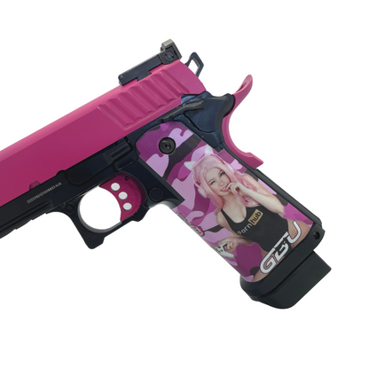 Custom "Hot Pink" Cerakoted G/E 5.1 Hi-Capa Gas Pistol - Gel Blaster