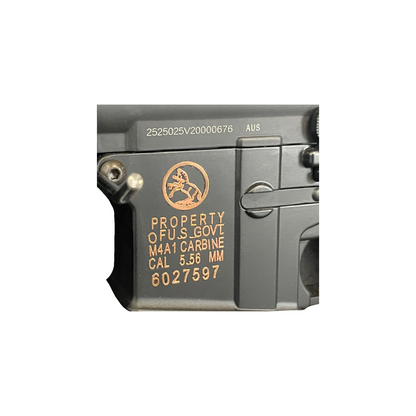 M4 Metal Gold US Receiver Stickers – Gel Ball Undercover