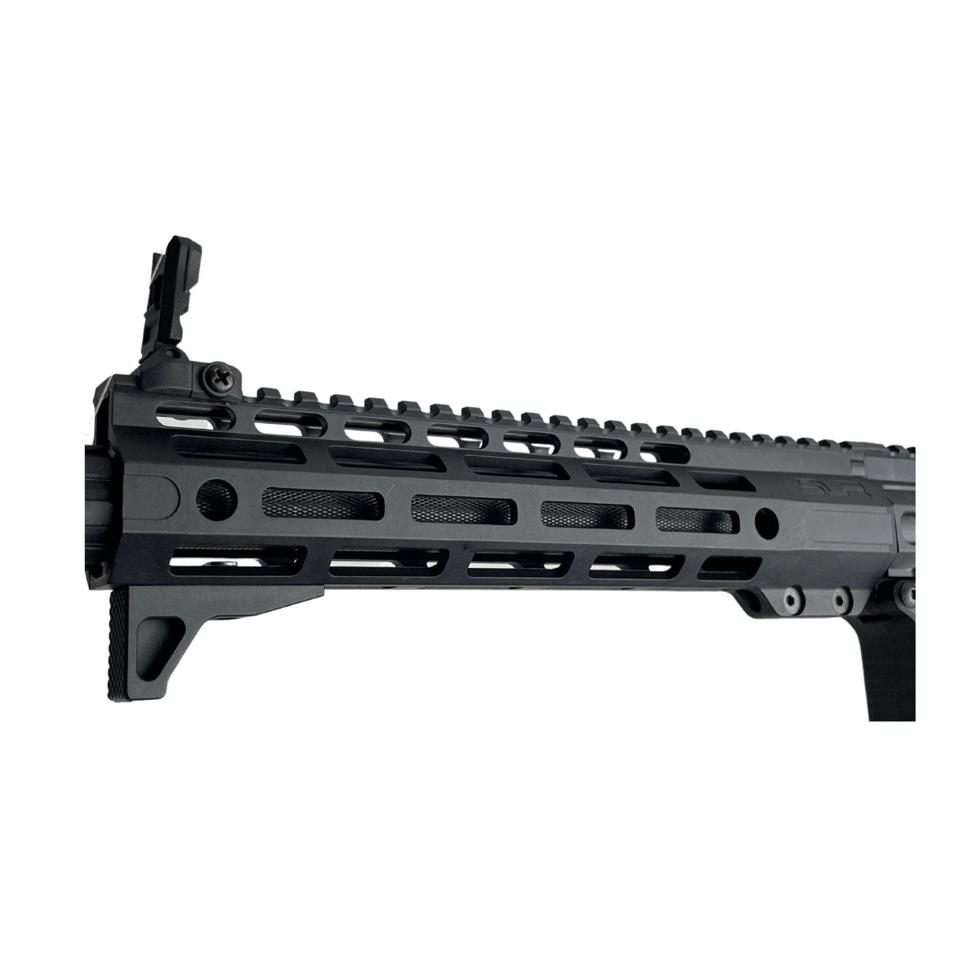 Jingi SLR CRT- Gel Blaster - This top-of-the-line blaster boasts a full nylon construction, along with a range of advanced features including an Adjustable CRT Butt-Stock, ION 10" Ultra Lite MLOK Hand-guard, Metal Charging Handle, and Mag Prime.