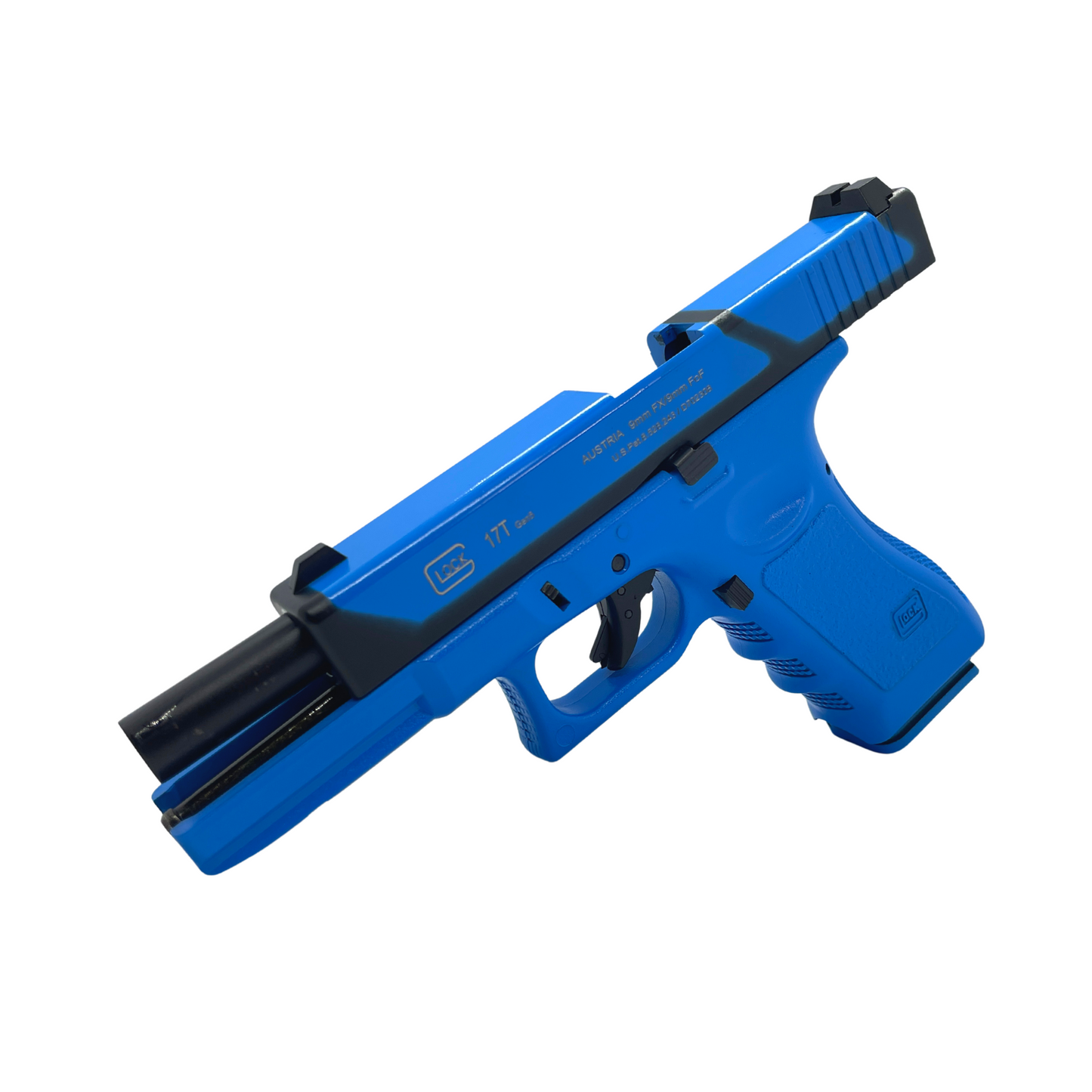 Double Bell (Blue) Training G17 Metal Green Gas Blowback Pistol - Gel Blaster