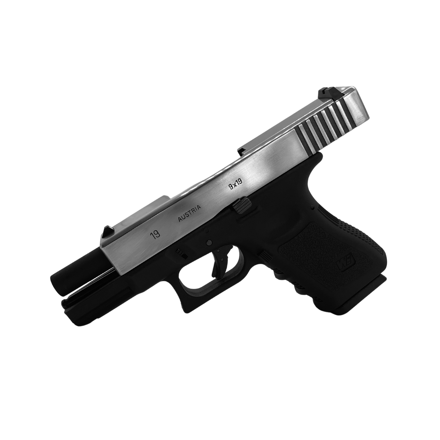 Custom Polished slide WE Tech G19 Metal Gas Blowback Pistol - Gel Blaster